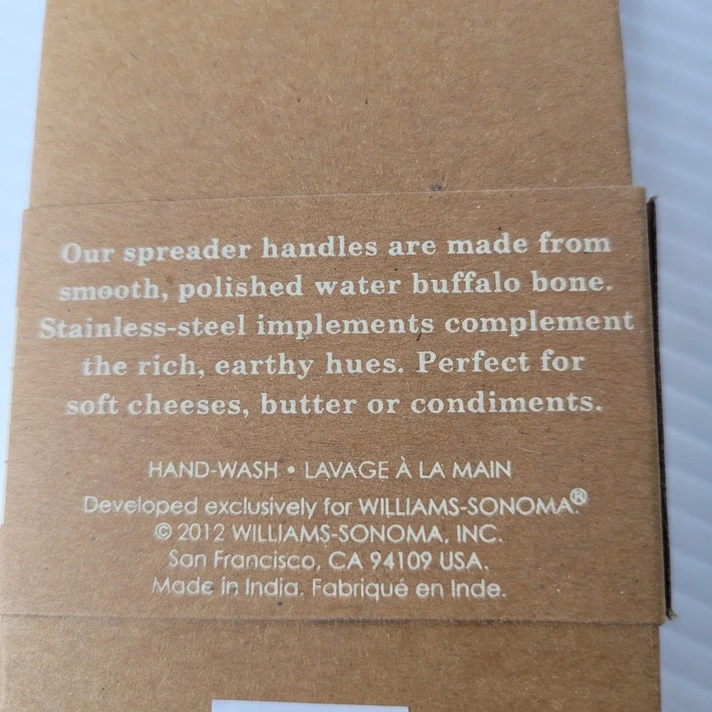 Williams‎ Sonoma Brown Bone & Stainless Spreaders Cheese Knife Set NEW Old Stock